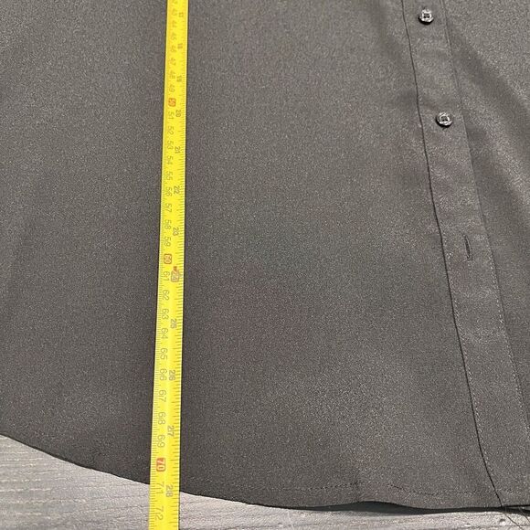 Calvin Klein Bell Sleeve Button Down Shirt‎ Black Size XL Lightweight Career - Picture 9 of 9